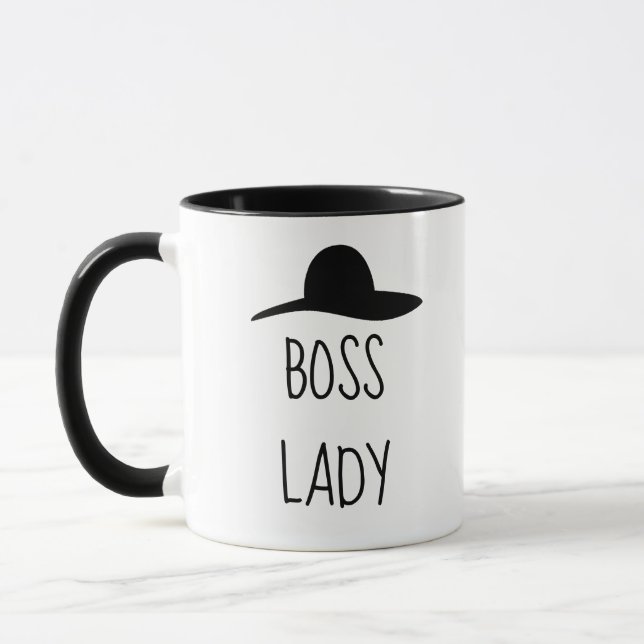 Funny Typography Black & White Mug (Left)