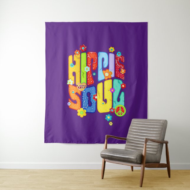 Funny Typography - HIPPIE SOUL 1 Tapestry (In Situ)