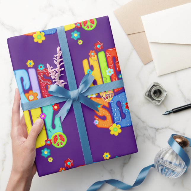 Funny Typography - HIPPIE SOUL 1 Wrapping Paper (Gifting)