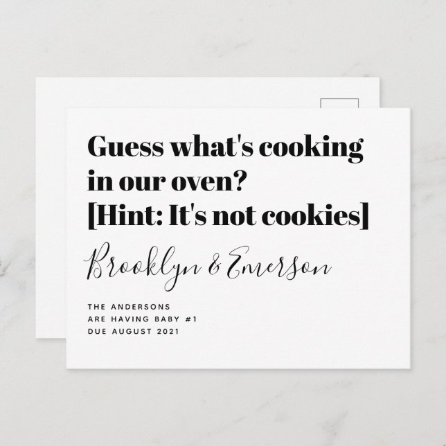 Funny Typography Pregnancy Announcement (Front/Back)