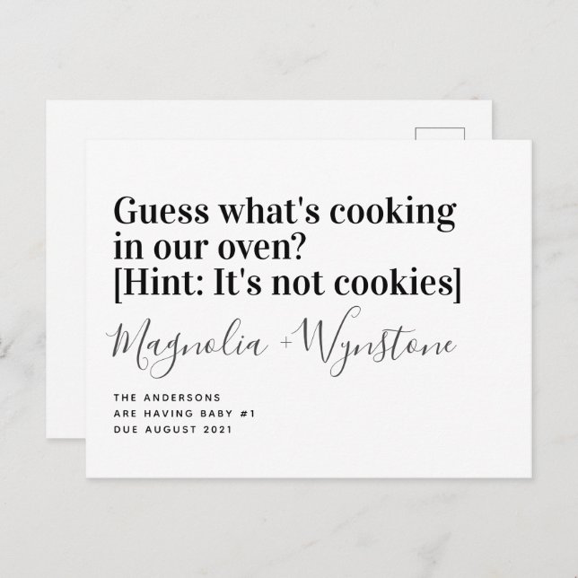 Funny Typography Pregnancy Announcement (Front/Back)