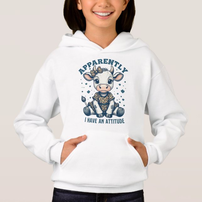 Funny Typography Quote Girl's Pullover Hoodie (Front)