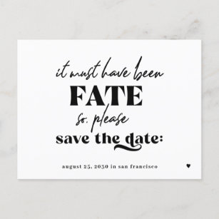 Funny typography quote wedding save the date announcement postcard
