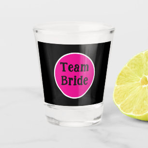 Funny typography TEAM BRIDE personalised unique Shot Glass