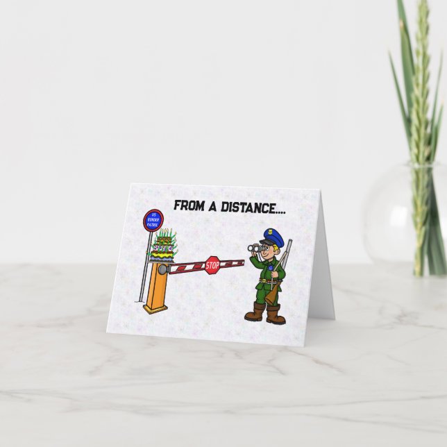 Funny U.S. Border Birthday Cake Card (Front)
