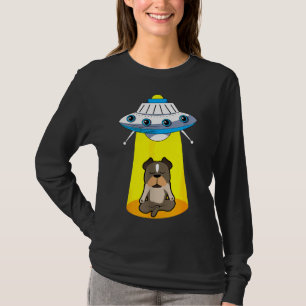 Funny Ufo Alien Capturing Pitbull T-Shirt