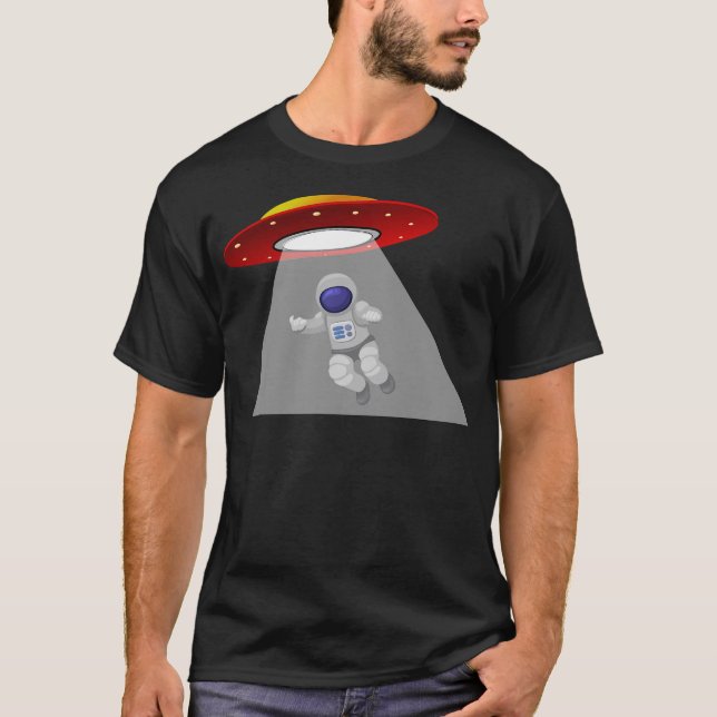 Funny Ufo Astronaut Abduction T-Shirt (Front)
