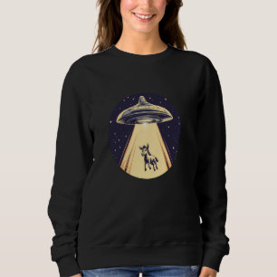 Funny UFO Beaming a Donkey for Alien Costume Lover Sweatshirt