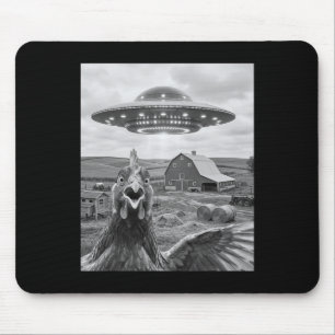 Funny Ufo Chicken Selfie Meme Encounter Alien In T Mouse Pad
