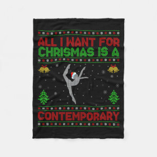Funny Ugly All I Want For Christmas Is A Contemrar Fleece Blanket