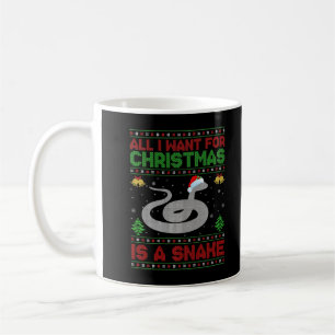 Funny Ugly All I Want For Christmas Is A Snake Pre Coffee Mug