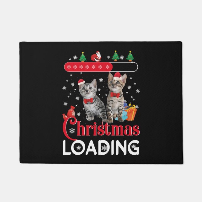 Funny Ugly Christmas Cat Doormat (Front)