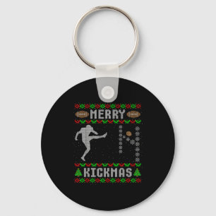 Funny Ugly Christmas Football Srt Team Kicker  Key Ring