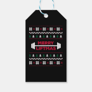 Funny Ugly christmas lifting gym graphic - Gift Tags