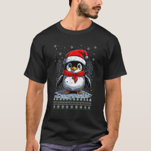 Funny Ugly Christmas Penguin With Sunglasses Snowf T-Shirt