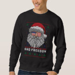 Funny Ugly Christmas Sweater American Flag Santa<br><div class="desc">American Santa Ugly Christmas Sweater Pattern. Funny Santa design for those who love the freedom and opportunity living in USA. Cute and awesome merchandise for patriotic citizens. Perfect for this festive season and jolly holiday. Cute sweater-like stitch pattern design with an illustration of Santa wearing American flag sunglasses.</div>