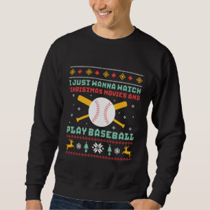 Funny Ugly Christmas Sweater Baseball Player