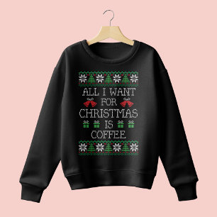 Funny Ugly Christmas Sweater Coffee Knit Script