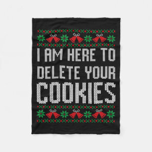 Funny Ugly Christmas Sweater Computer Geek Christm Fleece Blanket