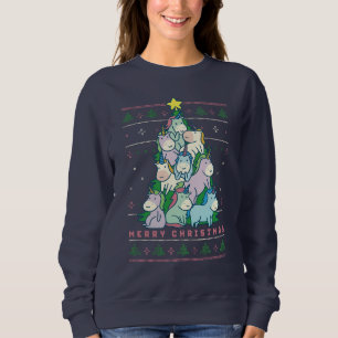 Funny Ugly Christmas Sweater Cute Unicorn Tree