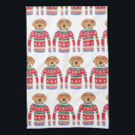 Funny Ugly Christmas Sweater, Dog Wearing Glasses Tea Towel<br><div class="desc">Funny winter holiday Christmas kitchen towel featuring a dog wearing red glasses and an "Ugly" Christmas Nordic Sweater. Actually, we think he's rather cute! Makes a perfect Christmas or Winter Birthday Gift for dog lovers. Also great for Ugly Christmas Sweater Parties and White Elephant holiday or Secret Santa gift exchange...</div>