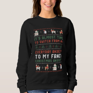 Funny Ugly Christmas Sweater Fancy Xmas Anxiety