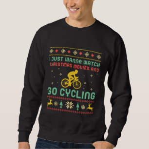 Funny Ugly Christmas Sweater Go Cycling Cyclist