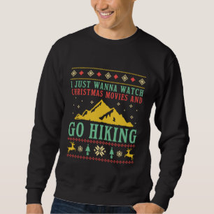 Funny Ugly Christmas Sweater Go Hiking Camping