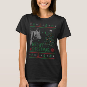 Funny Ugly Christmas Sweater Meowy Catmas Merry Ca