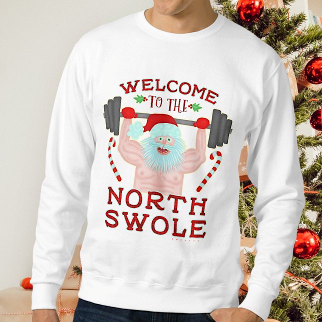 Funny Ugly Christmas Sweater | Santa North Swole (Creator Uploaded)
