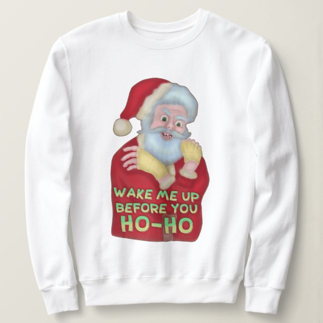Funny Ugly Christmas Sweater | Santa Wake Me Up (Design Front)
