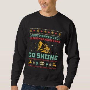 Funny Ugly Christmas Sweater Skiing Ski Trip