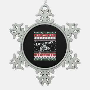 Funny Ugly Christmas Sweater Snowflake Pewter Christmas Ornament