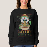 Funny Ugly Christmas Sweater Snowman Eating Ramen