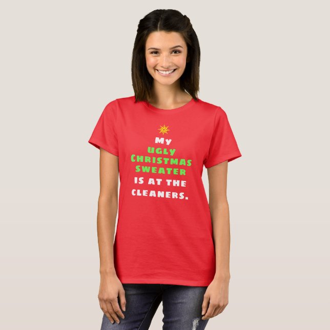 Funny Ugly Christmas Sweater T-Shirt (Front Full)