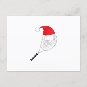 funny ugly christmas sweater tennis santa holiday postcard