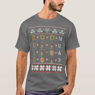 Funny Ugly Hanukkah Jewish  Math Teacher Mathemati T-Shirt