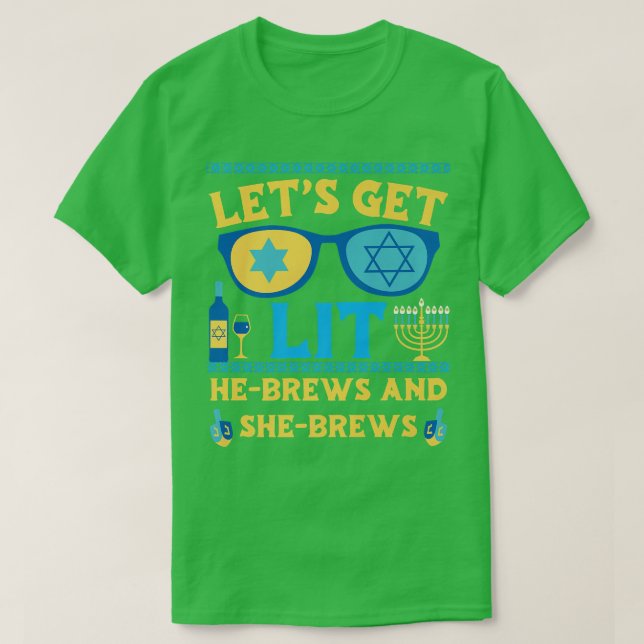 Funny Ugly Hanukkah Sweater Lets Get The Menorah L (Design Front)