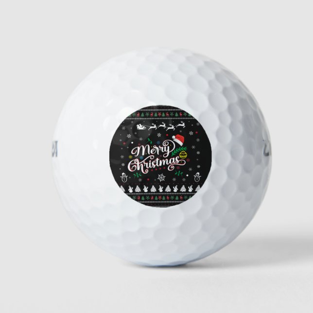 Funny Ugly  Merry Christmas Golf Balls (Front)