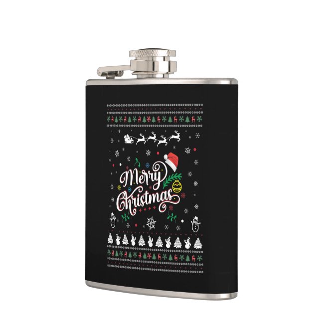 Funny Ugly  Merry Christmas Hip Flask (Left)