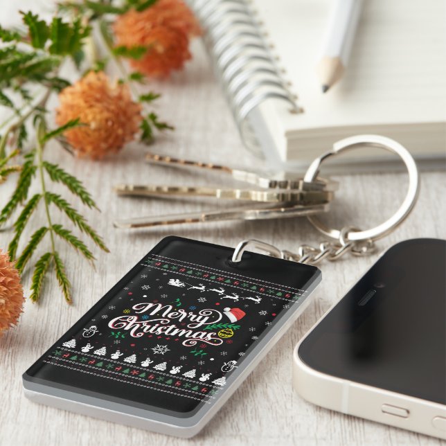 Funny Ugly  Merry Christmas Key Ring (Front Right)