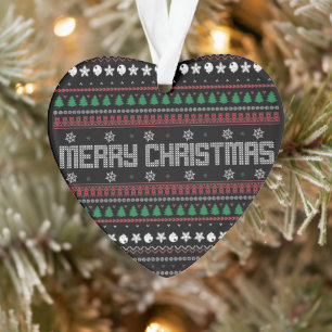 Funny Ugly Merry Christmas pattern Ornament