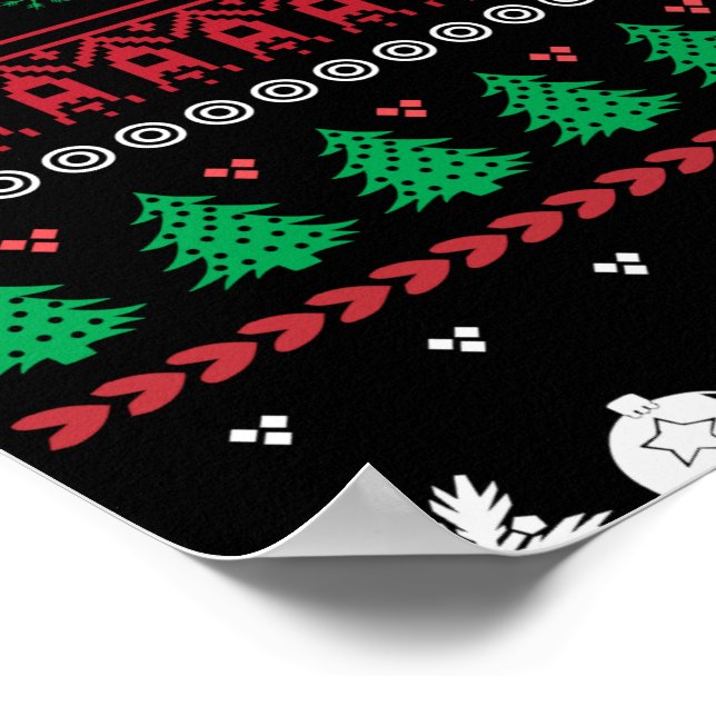 Funny Ugly  Merry Christmas pattern Poster (Corner)