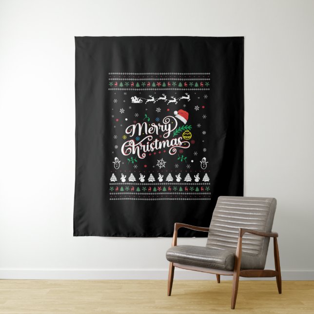 Funny Ugly  Merry Christmas Tapestry (In Situ)