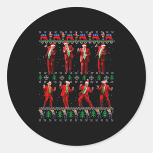 Funny Ugly Santa Trump Dance Style Gifts Trumpmas  Classic Round Sticker