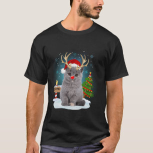 Funny Ugly Sweater Cat Reindeer North Pole Christm