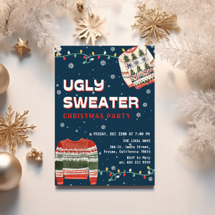 Funny Ugly Sweater Christmas Party Invitation