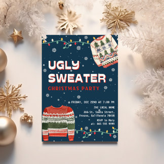 Funny Ugly Sweater Christmas Party Invitation