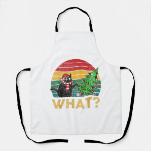 Funny Ugly Sweater Christmas Shirt Naughty Cat San Apron