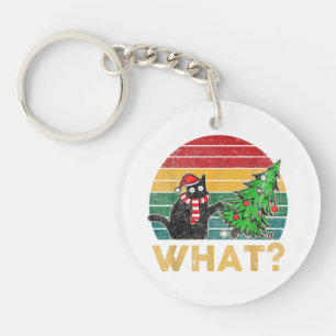 Funny Ugly Sweater Christmas Shirt Naughty Cat San Key Ring